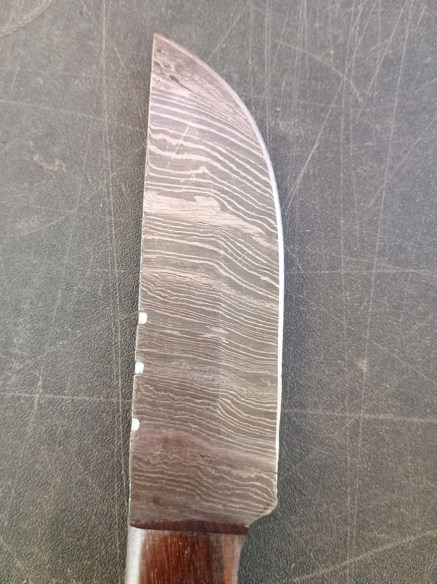 Custom Handmade Damascus steel Hunting Knife With Sheath, Wood Handle 8" Overall