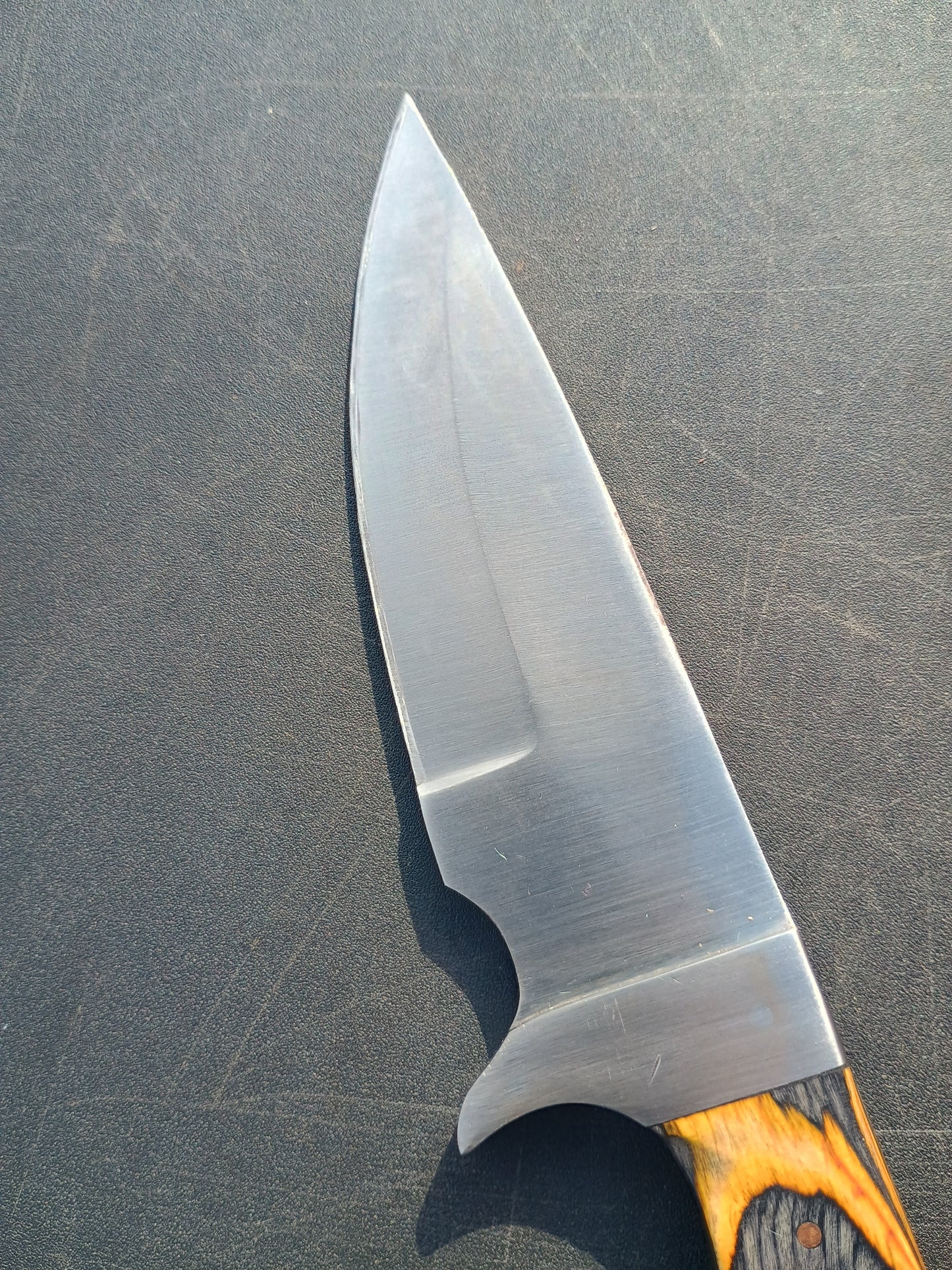Hand Forged Skinner Knife 1095 Carbon Steel Hard Wood Steel Guard EDC 10.5" Overall