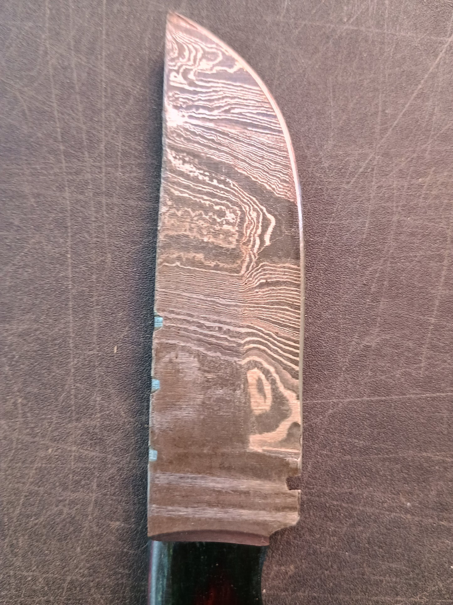 Custom Handmade Damascus steel Hunting Knife With Sheath, Wood Handle 8" Overall