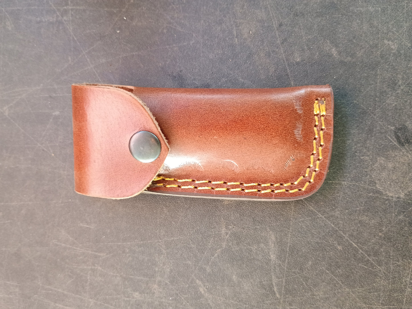 Custom Handmade Folding Backlock Knife Red Hardwood Handle