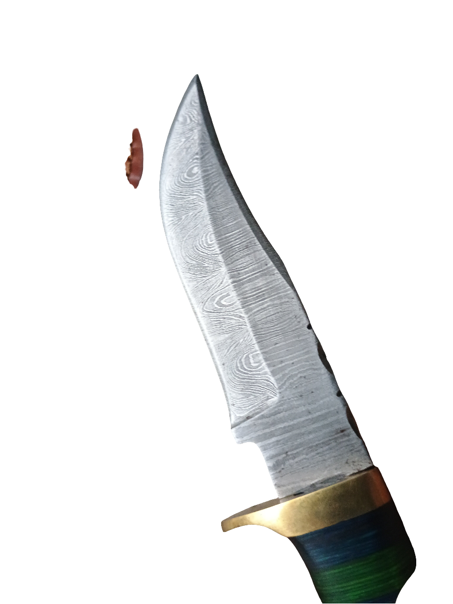 Custom Handmade Stag Handle  Damascus steel Hunting Knife With Sheath 8" Overall