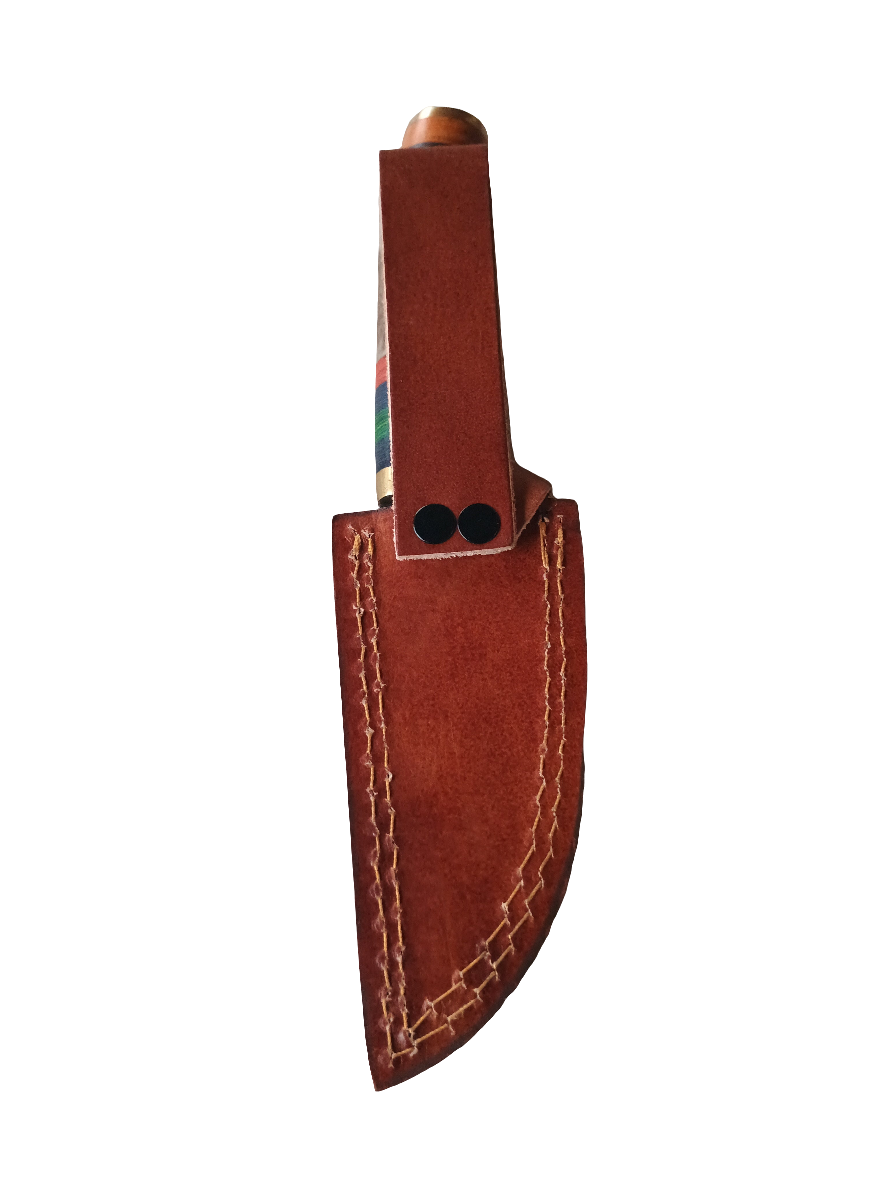 Custom Handmade Stag Handle  Damascus steel Hunting Knife With Sheath 8" Overall