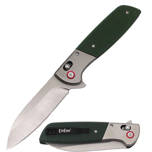 Axis Lock Folding Spring Assist Green G10 Handle EDC Pocket Knife