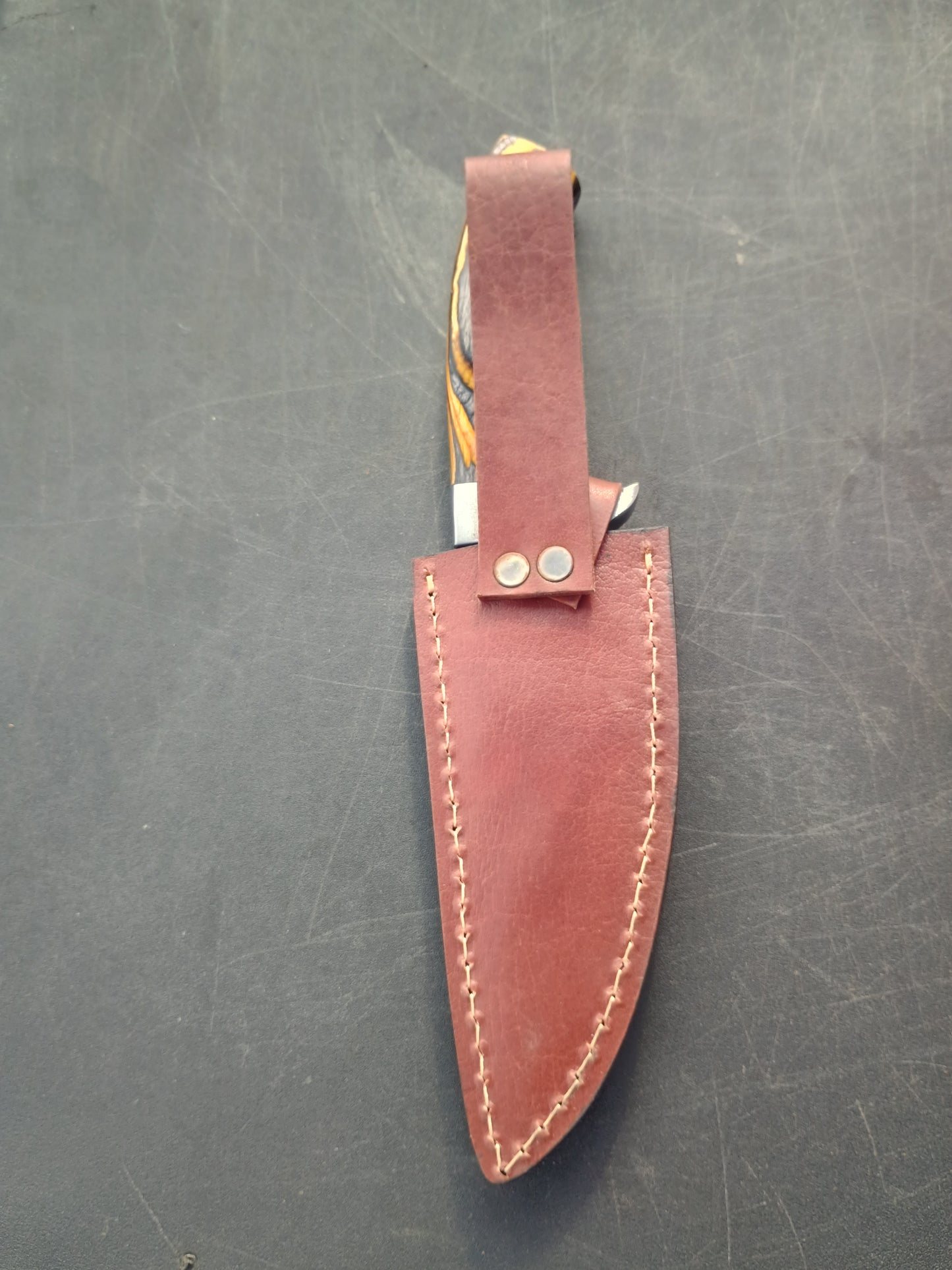Hand Forged Skinner Knife 1095 Carbon Steel Hard Wood Steel Guard EDC 10.5" Overall